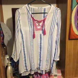 Blue striped tunic